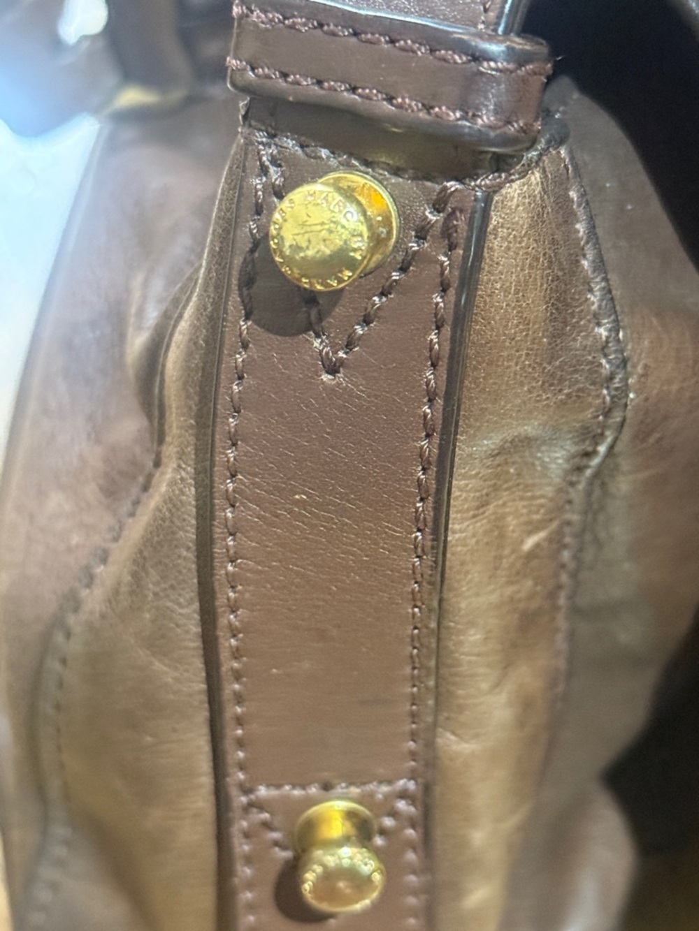 Brown Leather Messenger Bag with Turn-Lock Closure - Picture 7 of 16